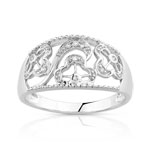 Bague or 375 blanc diamant