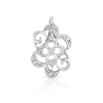 Pendentif or 375 blanc diamant