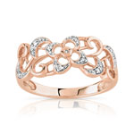 Bague or 375 rose diamant