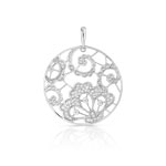 Pendentif or 375 blanc diamant
