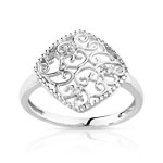 Bague or 375 blanc diamant