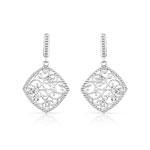 Boucles d&rsquo;oreilles or 375 blanc diamant