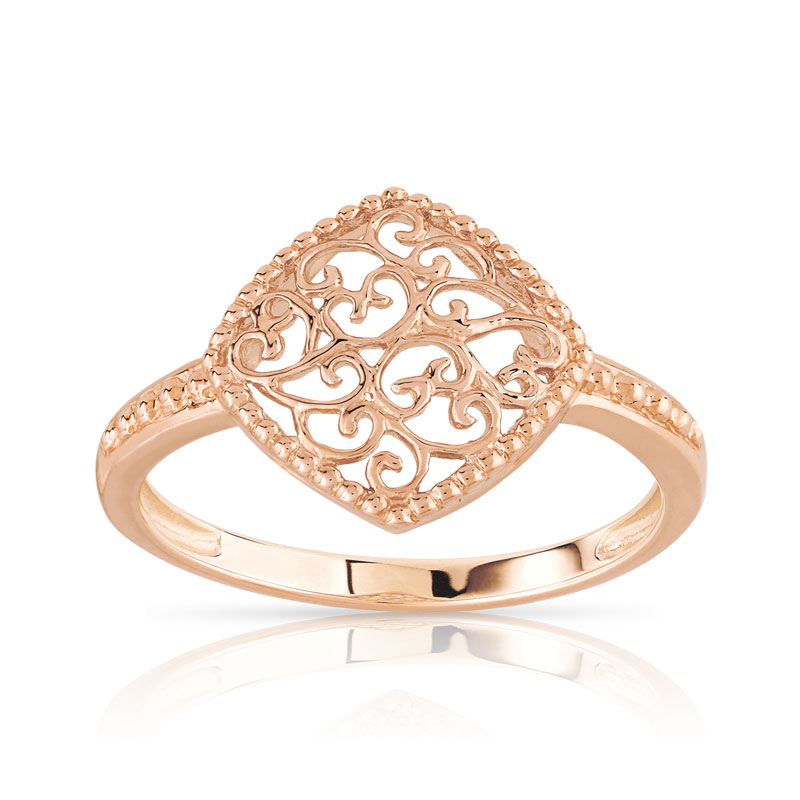Bague or 375 rose - vue 1 Bague or 375 rose - vue 1