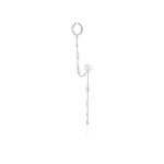 Bijou d&rsquo;oreille or 375 blanc perle de culture et cristal