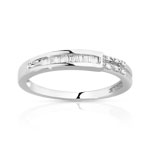 Bague or 375 blanc diamant