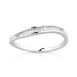 Bague or 375 blanc diamant