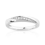 Bague or 375 blanc diamant