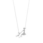 Collier or 375 blanc diamant