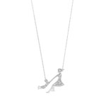 Collier or 375 blanc diamant