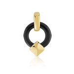 Pendentif or 375 jaune c&eacute;ramique noire