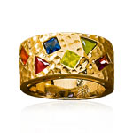 Bague plaqu&eacute; or pierre imitation