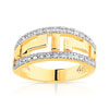 Bague plaqué or 2 tons zirconia