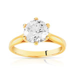 Bague plaqu&eacute; or zirconia