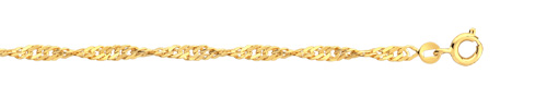 Chaine torsade plaqu&eacute; or 55 cm