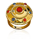 Bague plaqu&eacute; or pierre imitation
