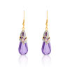 Boucles d'oreilles plaqué or 2 tons zirconia