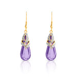 Boucles d&rsquo;oreilles plaqu&eacute; or 2 tons zirconia