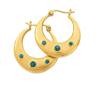 Boucles d'oreilles plaqué or pierre imitation