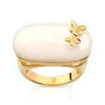 Bague plaqu&eacute; or nacre