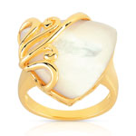 Bague plaqu&eacute; or nacre