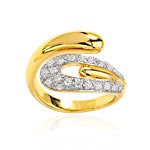 Bague plaqu&eacute; or 2 tons zirconia