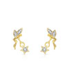Boucles d'oreilles plaqué or 2 tons zirconia