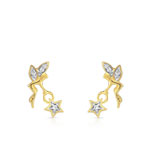 Boucles d'oreilles plaqué or 2 tons zirconia