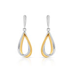 Boucles d&rsquo;oreilles 2 tons dor&eacute; palladi&eacute;