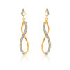 Boucles d'oreilles plaqué or 2 tons zirconia