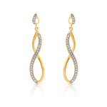 Boucles d&rsquo;oreilles plaqu&eacute; or 2 tons zirconia