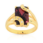 Bague plaqu&eacute; or pierre imitation zirconia