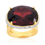 Bague plaqué or 2 tons pierre imitation zirconia