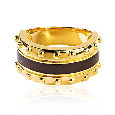 Bague plaqué or résine