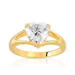 Bague plaqué or zirconia
