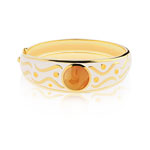 Bracelet jonc plaqu&eacute; or cristal zirconia &eacute;mail