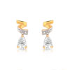 Boucles d'oreilles plaqué or 2 tons zirconia