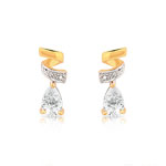 Boucles d&rsquo;oreilles plaqu&eacute; or 2 tons zirconia