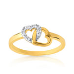 Bague plaqu&eacute; or 2 tons zirconia