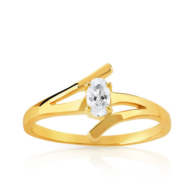 Bague plaqué or zirconia