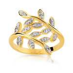 Bague plaqu&eacute; or 2 tons zirconia