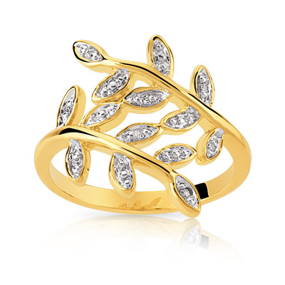 Bague plaqué or 2 tons zirconia