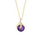 Collier plaqu&eacute; or 2 tons zirconia