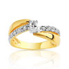 Bague plaqué or 2 tons zirconia