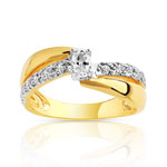 Bague plaqué or 2 tons zirconia