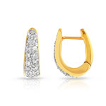 Boucles d&rsquo;oreilles plaqu&eacute; or 2 tons zirconia