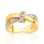 Bague plaqu&eacute; or 2 tons zirconia