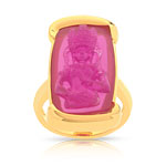 Bague plaqu&eacute; or pierre imitation