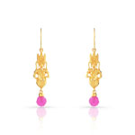 Boucles d&rsquo;oreilles plaqu&eacute; or pierre imitation