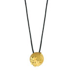 Collier cordon plaqu&eacute; or bois