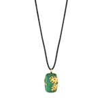 Collier cordon plaqu&eacute; or bois